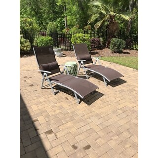 Outsunny Patio Reclining Chaise Lounge Chair with Cushion - Brown
