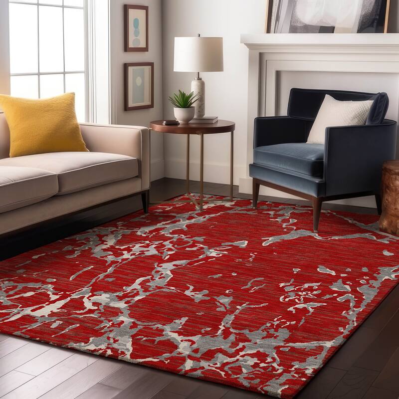 Premium Washable Super Soft Abstract Abrash Mayfield Rug - Red - 5' x 7'6"