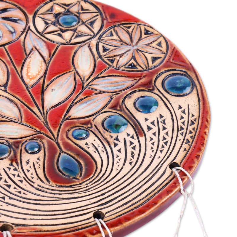 Novica Handmade Blessing Rhythms Ceramic Windchime
