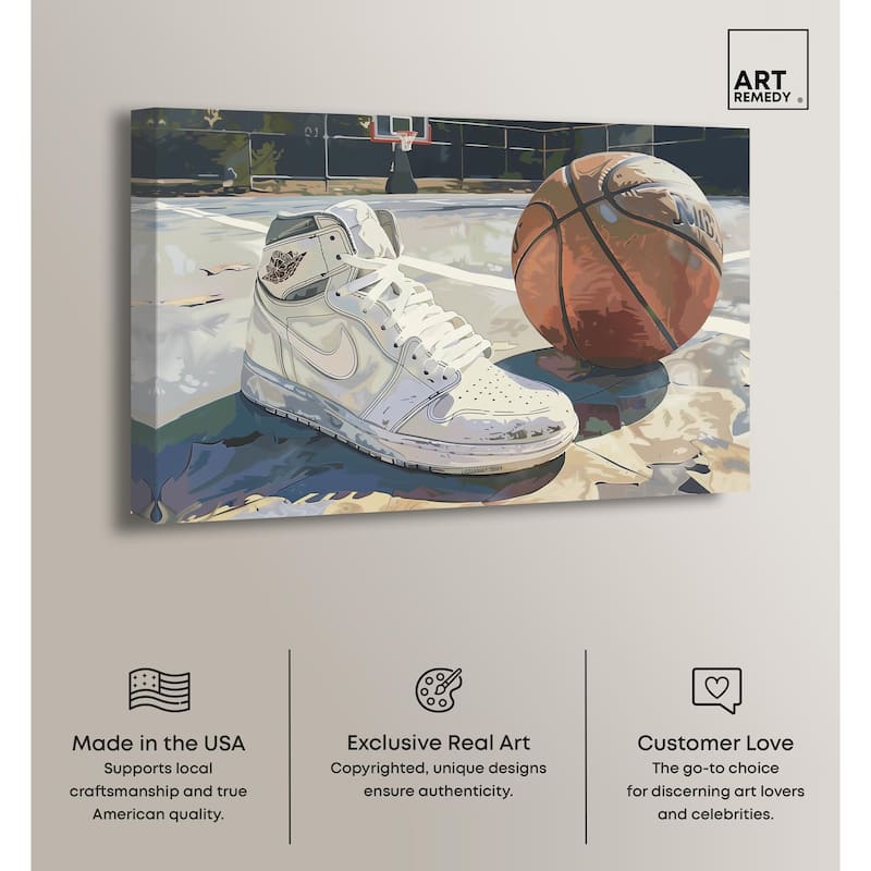 Washed Out Court Canvas by Art Remedy, Gallery Wrapped