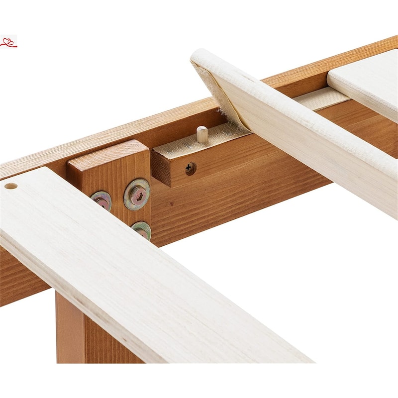 16 Inch Solid Wood Platform Bed with Wooden Slats