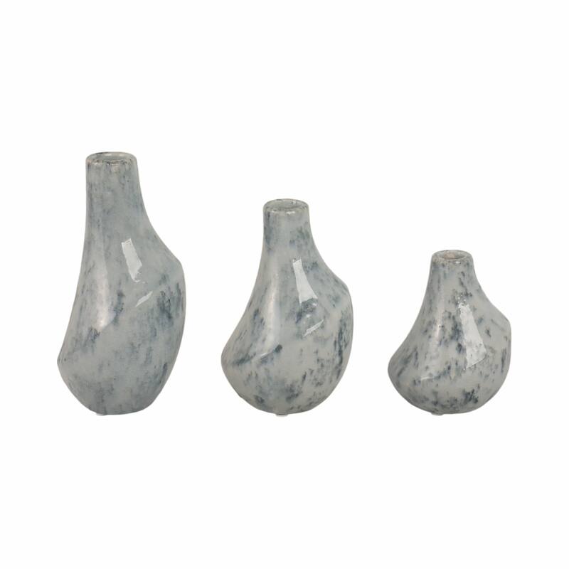 Stoneware Decorative Vases Sleek Silhouettes Modern Glam (Set of 3)