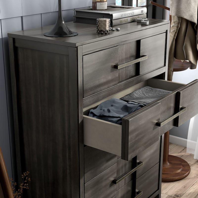 Tass Transitional Solid Wood 5-Drawer Chest by Furniture of America