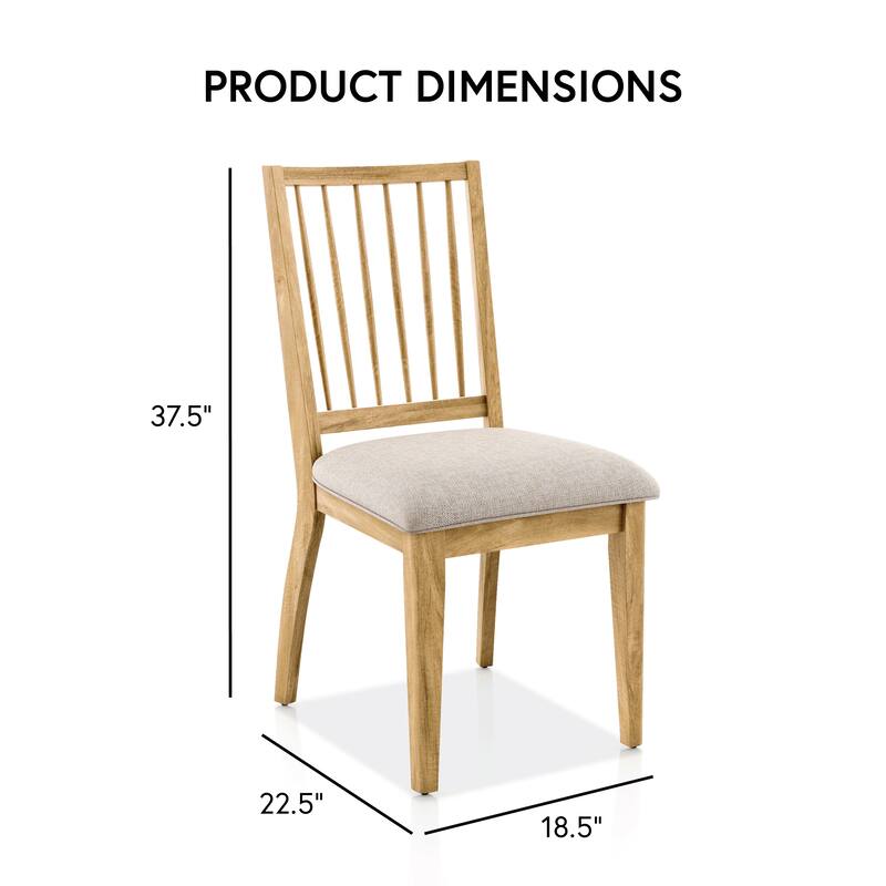 Furniture of America Marlowe Farmhouse Brown Solid Wood Dining Chairs (Set of 2)