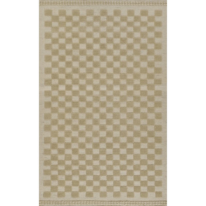 Momeni Willow Hand Woven Wool Checker Area Rug - 9' x 12' - Beige - Rectangle