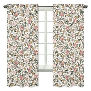 Sweet Jojo Designs Vintage Floral Boho 84-inch Window Treatment Curtain Panel Pair