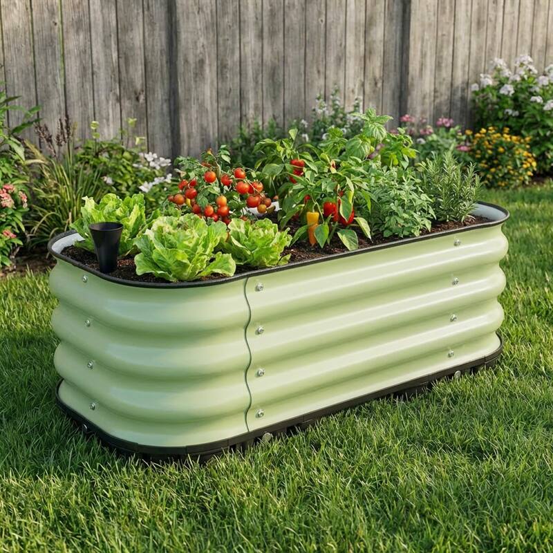 Aoodor Galvanized Self-Watering Planter Box