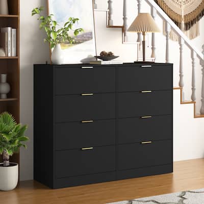 8 Drawers Dresser, Wood Bedroom Dresser Modern Drawer Chest, 8 Chest of Drawer, Tall Dresser for Closet, Dressers Organizer