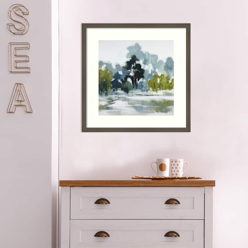 Reflections by Jacqueline Ellens Wood Framed Wall Art Print - Svelte Clay Grey