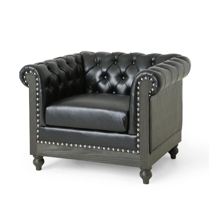 Castalia Chesterfield Tufted Club Chair by Christopher Knight Home - 39.00" L x 33.50" W x 28.00" H