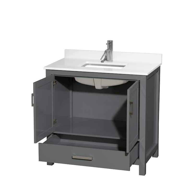 Wyndham Collection WCS141436S-QTZ-UNSMXX Sheffield 36" Free Standing