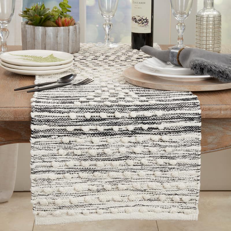 Artisan Woven Stripe Diamond Table Runner