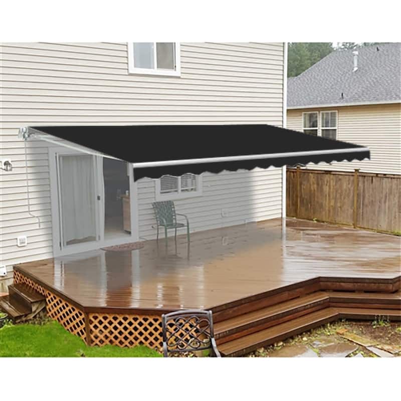 ALEKO 20x10 ft Retractable Motorized Home Patio Awning Black