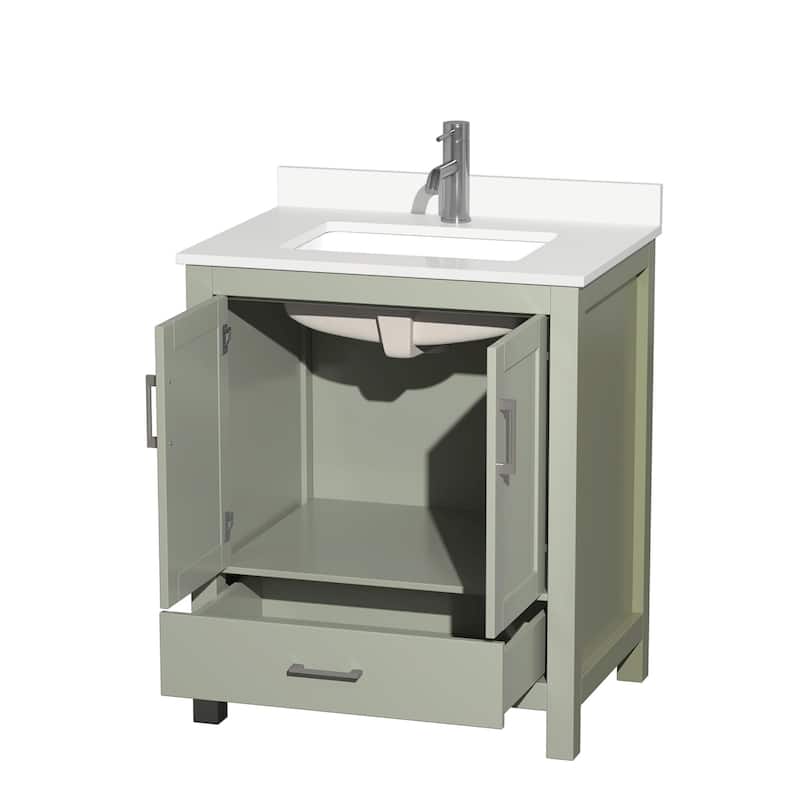 Sheffield 30-inch Single Vanity, Single Hole Quartz Top