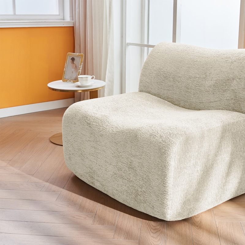 Comfortable and Space-Saving Single Foam Compression Sofa Chair with Footrest + Pillow