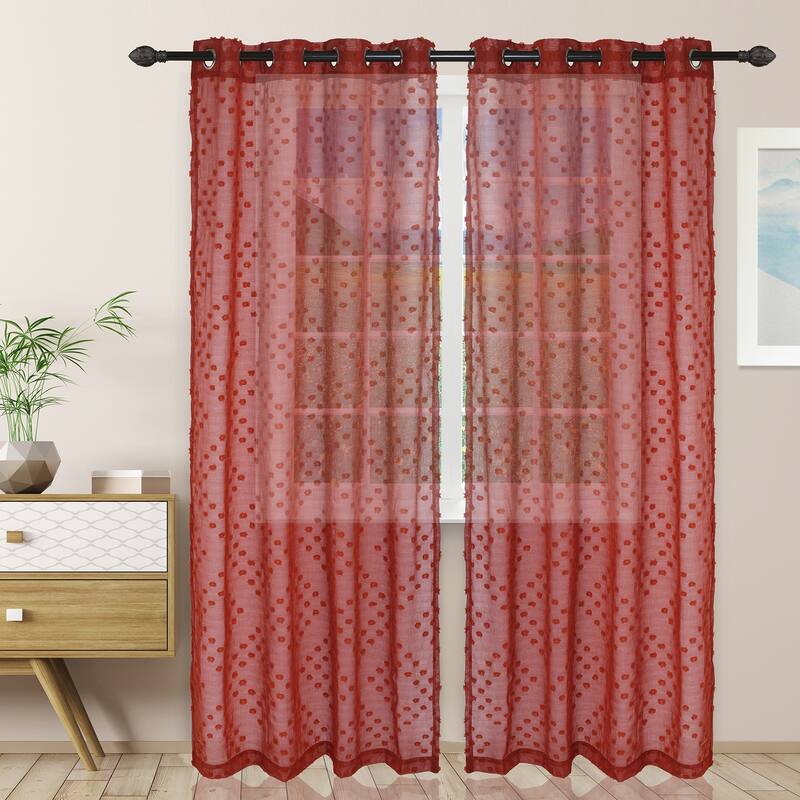 Superior Austen Sheer Grommet Curtain Panel Pair