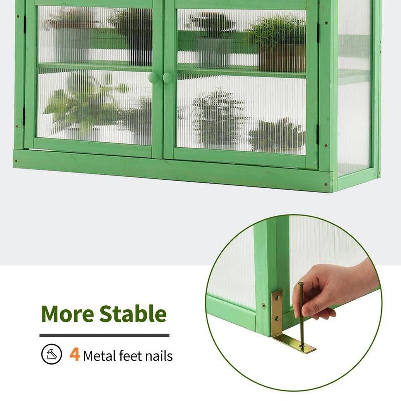 MCombo 2-Tier Cold Frame Greenhouse, Solid Wood 0160