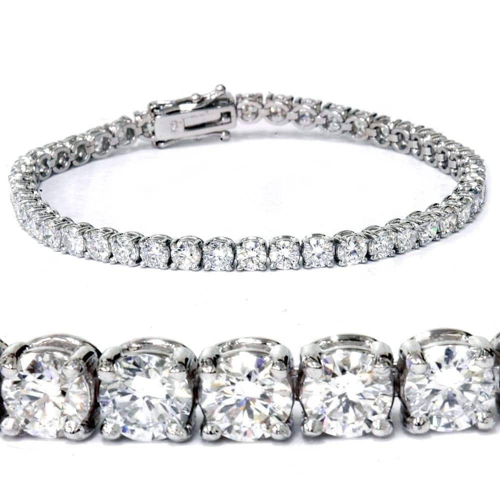 7 Ct T.W. Round Lab Grown Diamond Tennis Bracelet White Gold 7"