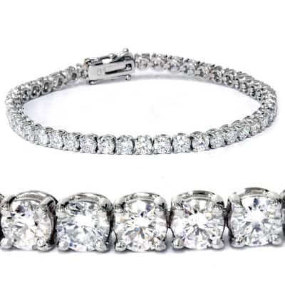 7 ct Round Lab Grown Diamond Tennis Bracelet 14K White Gold 7"