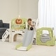 preview thumbnail 22 of 28, 10 in 1 Toddler Slide, Baby Climber Slide Indoor Playground with Bus Theme Playhouse, Basketball Hoop, Telescope, Soccer