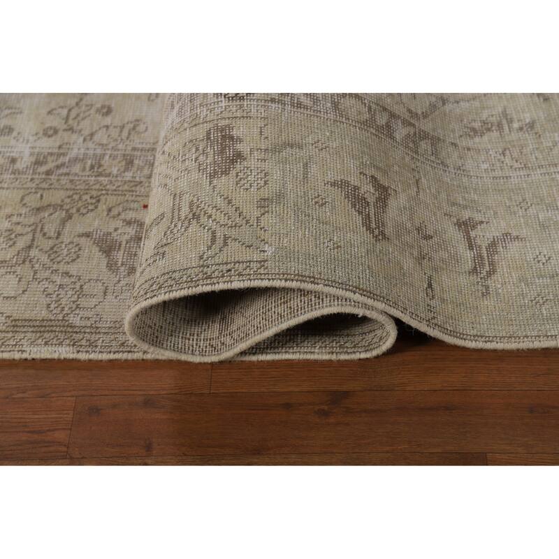 Tabriz Persian Vintage Area Rug Handmade Traditional Wool Carpet - 8'11" x 12'4"