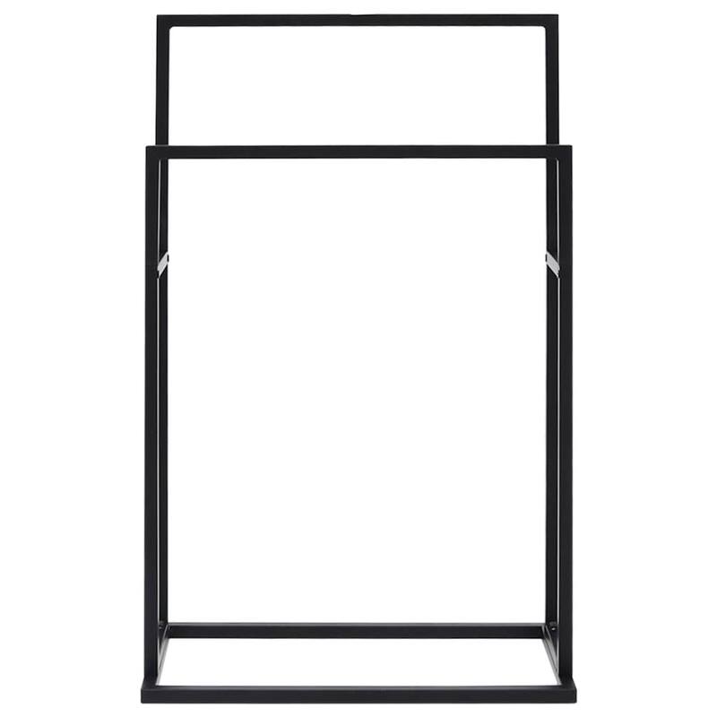 vidaXL Towel Rack Freestanding 2 Tier Towel Holder Stand for Bathroom Iron