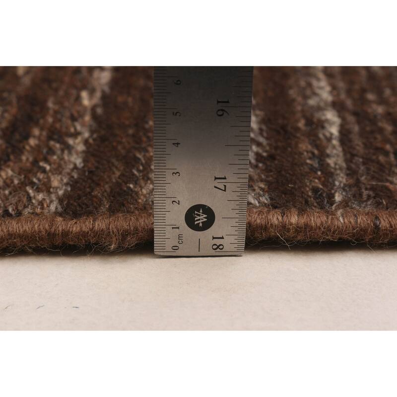 ECARPETGALLERY Flat-Weave Natural Brown Wool Kilim - 9'7 x 9'10