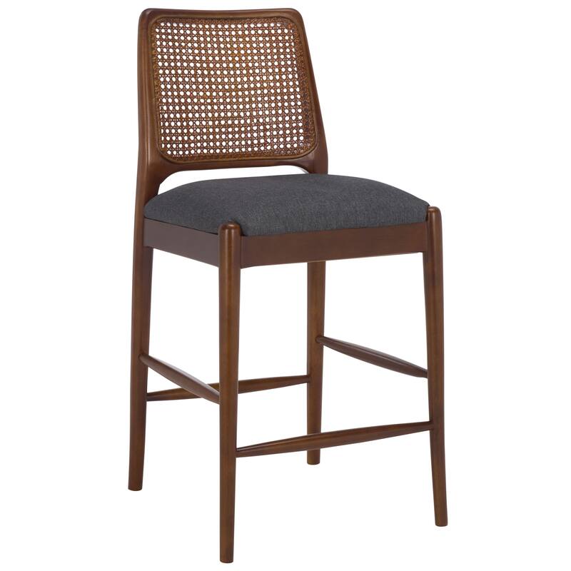 SAFAVIEH Home Reinhardt Rattan Counter Stool - 18"W x 19"D x 41"H