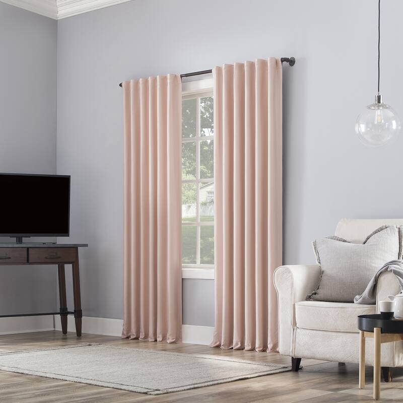 Sun Zero Evelina Faux Dupioni Silk Blackout Curtain Panel, Single Panel