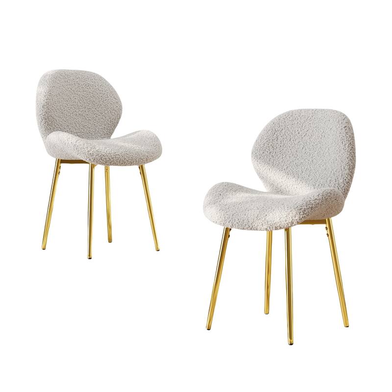 Modern Velvet Dining Chairs, Gold Metal Legs, Kitchen/Office, Set of 2