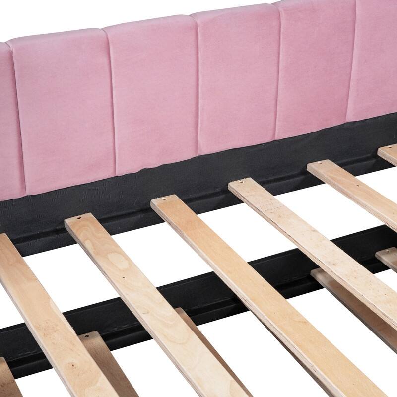 Twin Size Upholstered Daybed with Ergonomic Design Backrest and Trundle