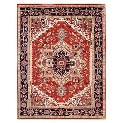 ECARPETGALLERY Hand-knotted Serapi Heritage Dark Copper Wool Rug - 7'9 x 10'2