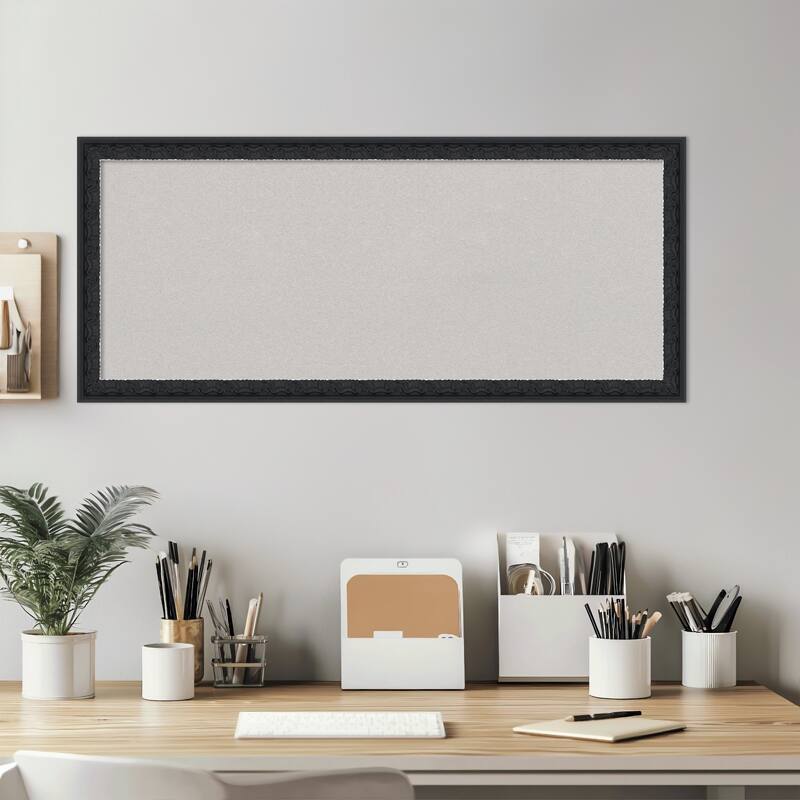 Bethany Black Wood Framed Cork Board - Bulletin Board, Organization Board, Pin Board