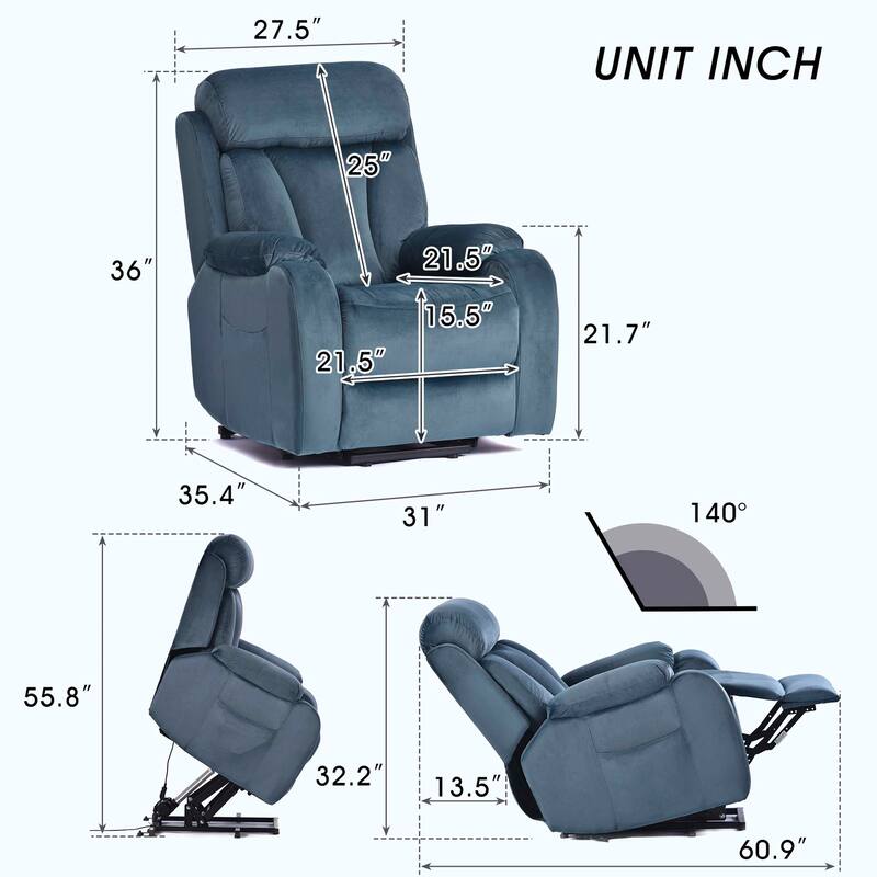 Lift Chair Recliner for Elderly,Power Remote Control Recliner Sofa