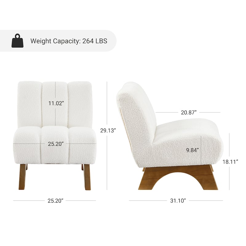 Art Leon Modern Wood and Fabric Accent Sofa Chair