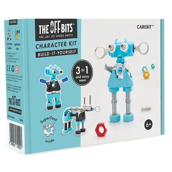 slide 2 of 3, The Off Bits CAREBIT Build-It-Yourself Character Kit Multi - Kids