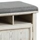 preview thumbnail 2 of 3, White Wood Storage Shoe Bench with Grey Linen Cushion