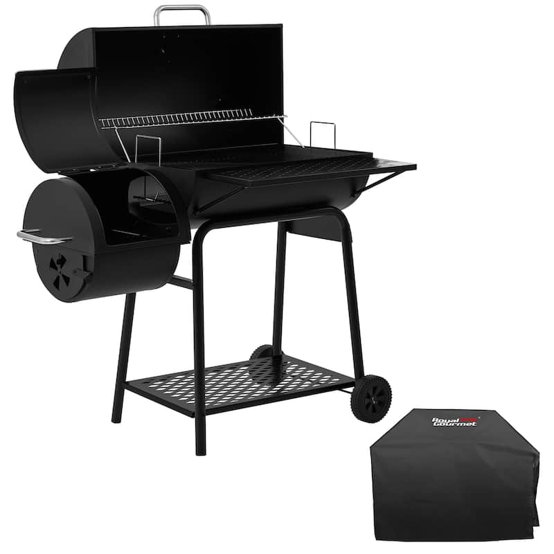 Royal Gourmet CC1830FC, Charcoal Grill with Smoker and Cover, black
