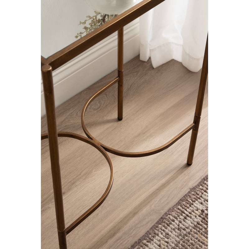 Kate and Laurel Catriona Side Table Mirror and Metal