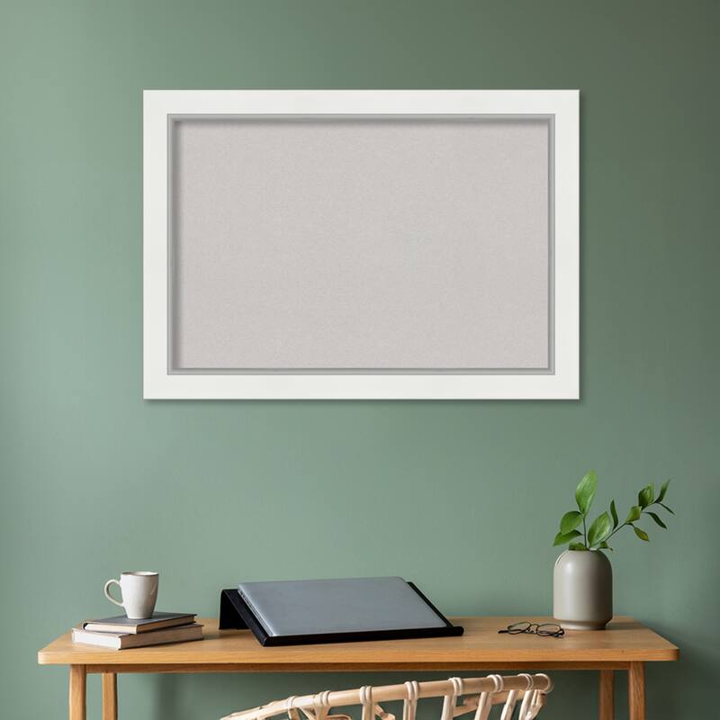 Eva Framed Grey Corkboard Bulletin Board