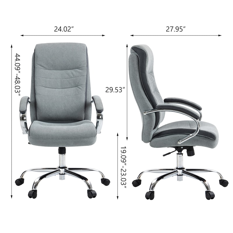 High Back,Skin Friendly Material Office Chair,Castors Move Quietly During Office Hours,Max Capacity 300lbs