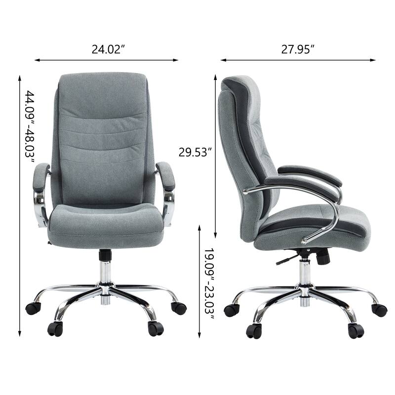 High Back Skin Friendly Cotton Fabric Material Office Chair, Adjustable Height, Sturdy And Stable