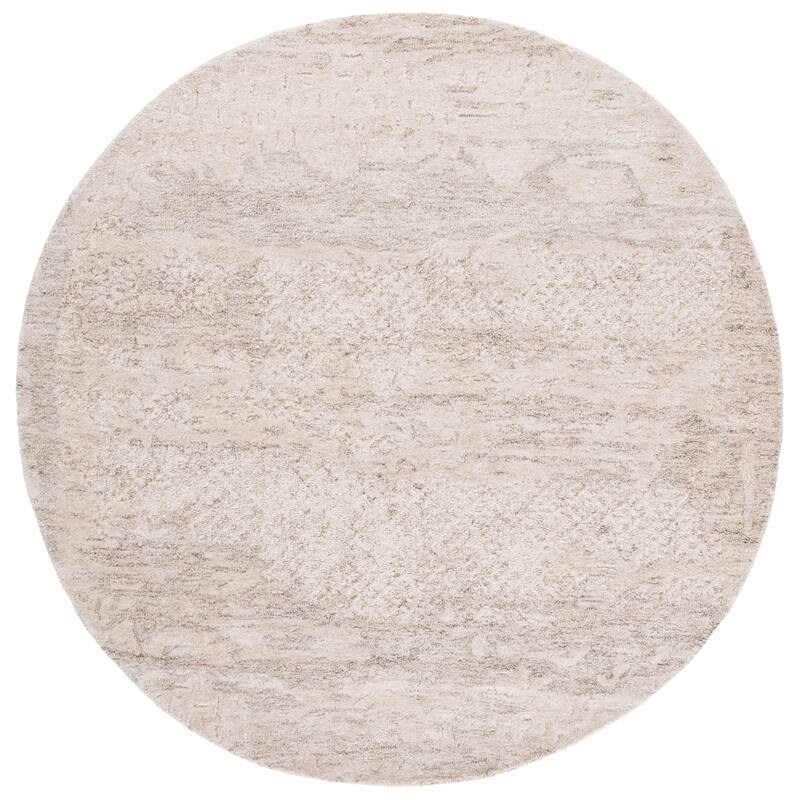 SAFAVIEH Handmade Harvest Dylis Modern Contemporary Wool Rug - 6' Round - Brown/Ivory