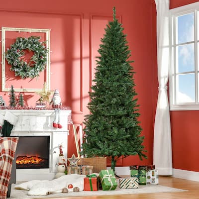 HOMCOM 7 ft. Slim Christmas Tree with Stand
