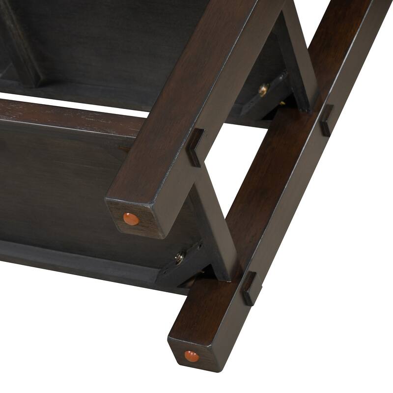 36" Retro Console Table with Drawer and Two Sturdy Shelves for Entryway or Living Room