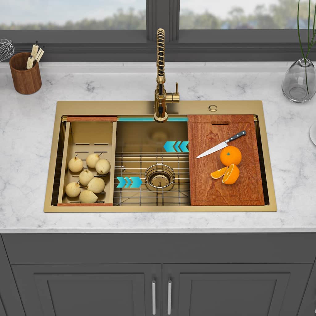 Drop-in Single Bowl 16 Gauge Stainless Steel Kitchen Sink