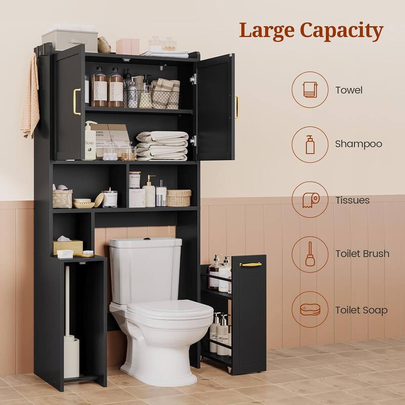 Over The Toilet Bathroom Storage Cabinet Toilet Storage Shelves