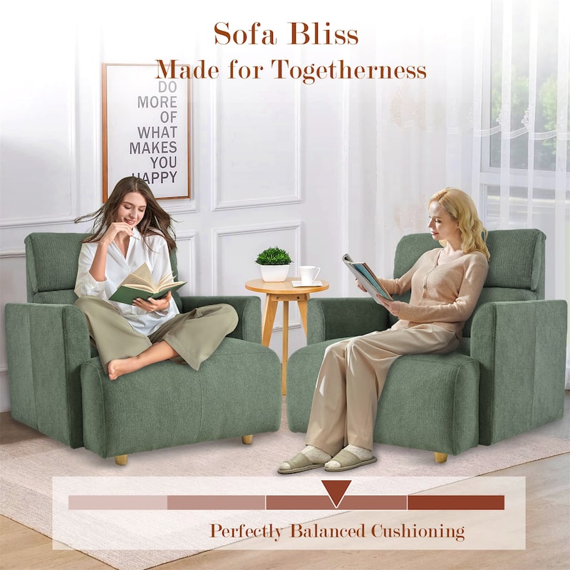 Oversized Chair w/Storage Ottoman, Wide Accent Armchair Chair, Modern Lounge Chair, Upholstered Mid-Century Reading Chair