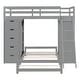 preview thumbnail 14 of 17, Twin over Twin Bunk Bed with All-in-One Desk and 8 Drawers & 3-tier Shelf, LED Light, USB Ports Multi-Functional Loft Bed, Grey