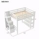 preview thumbnail 7 of 20, Loft Bed with Shelves, Storage Staircase, Small Wardrobe & White LED Light